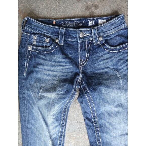 Miss Me Jeans Womens Size 26 Slim Boot Blue Boot Cut Denim Style Distress - Picture 7 of 14